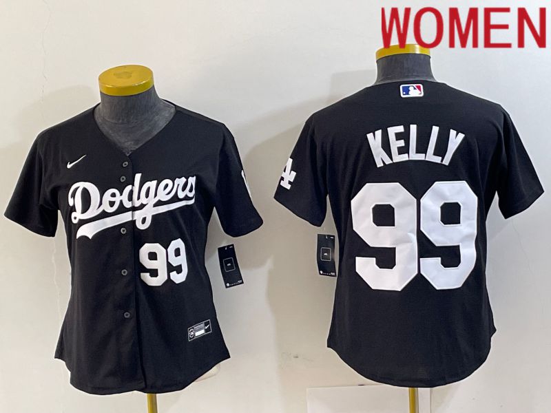 Women Los Angeles Dodgers 99 Kelly Black 2024 Nike Game MLB Jersey style 6
